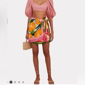 Farm Rio Fruit Scarves Mini Skirt